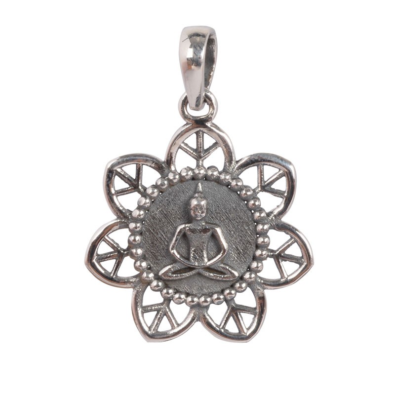 FLOWER WITH SITTING BUDDHA PENDANT