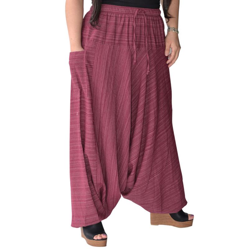 MAROON HAREM PANTS -- ONE SIZE FITS MOST