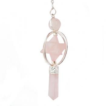 ROSE QUARTZ MERKABA SPINNING PENDULUM