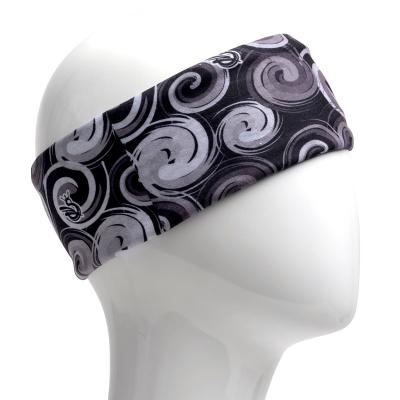 BLACK & GREY SPIRALS FULL SIZE BANDANA