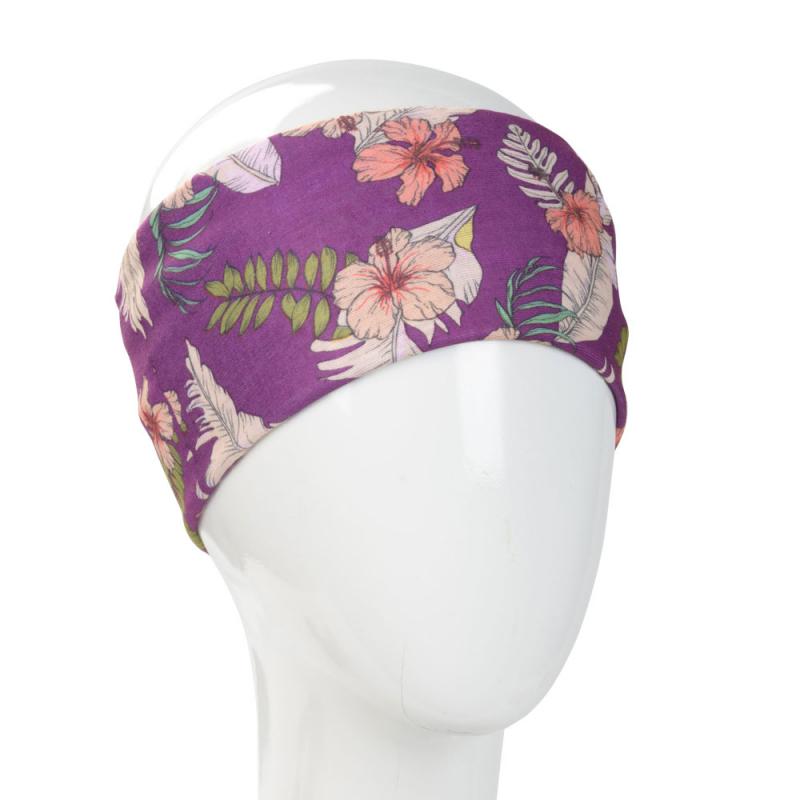 FLOWERS ON PURPLE  HALF SIZE BANDANA