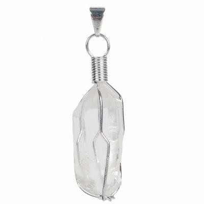 CLEAR QUARTZ WIRE WRAPPED CRYSTAL PENDANT