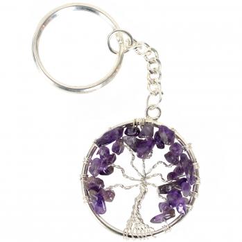 TREE OF LIFE AMETHYST KEYCHAIN