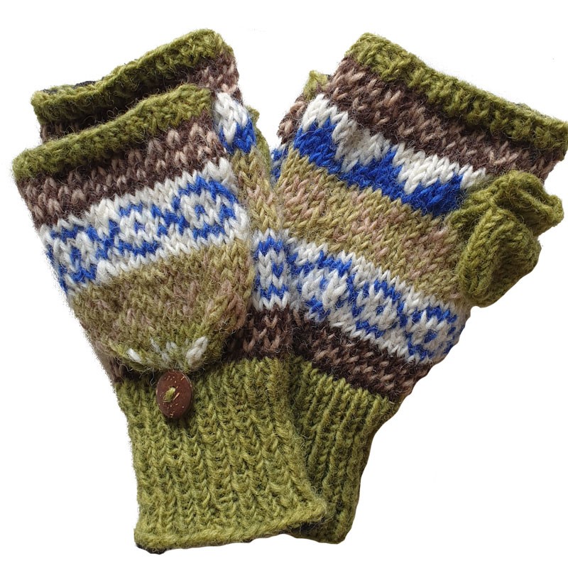 PATTERNED KNIT MITTENS