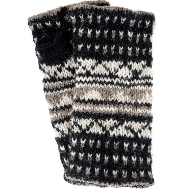 PATTERNED KNIT HAND WARMERS