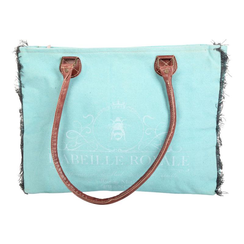 L'ABEILLE ROYAL WITH BEE TURQUOISE TOTE