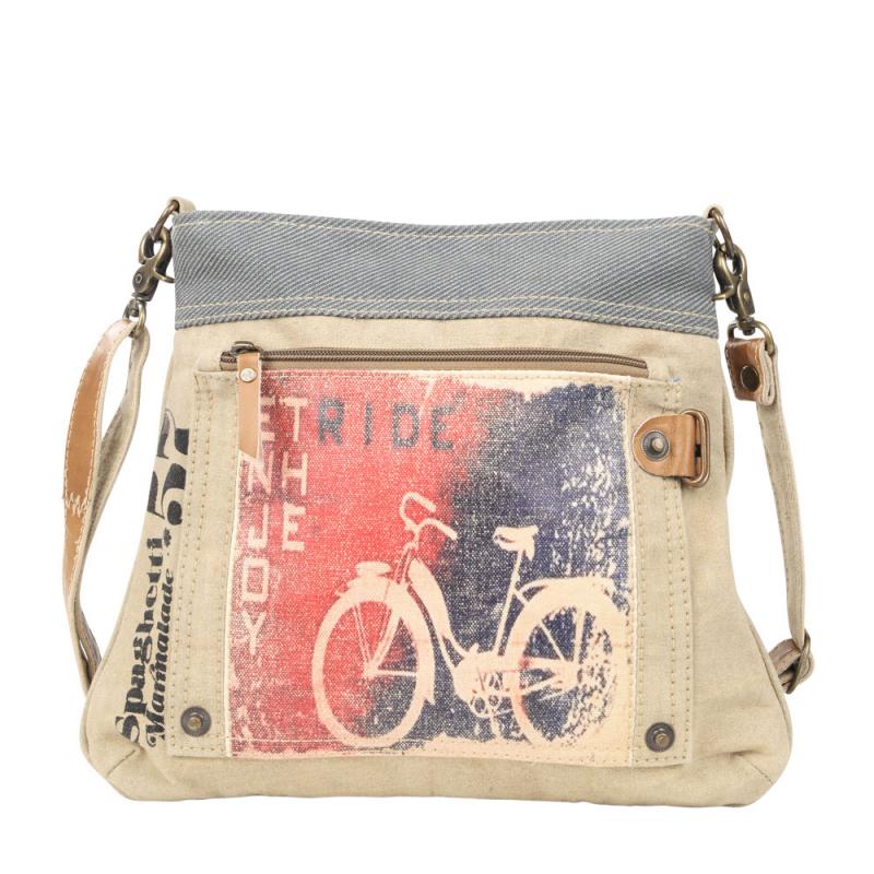 ENJOY THE RIDE MIXED CANVAS SHOULDER/CROSSBODY BAG