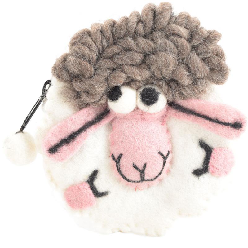 SHEEP FELT CHANGE PURSE