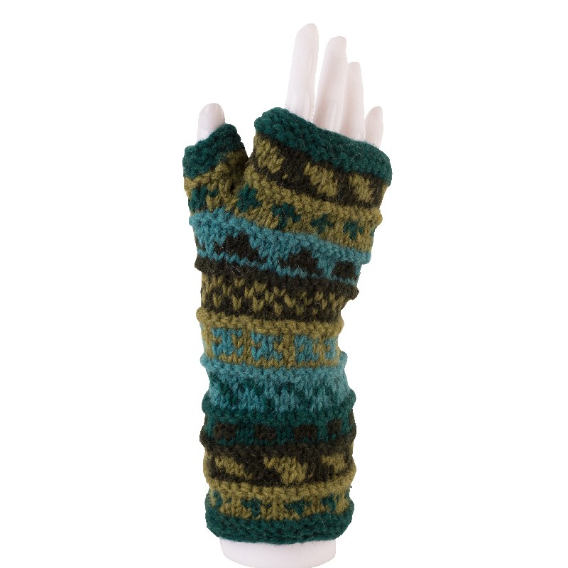 STRIPED FINGERLESS GLOVES