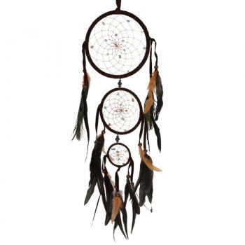 TRIPLE DREAMCATCHER WITH PEACOCK FEATHER