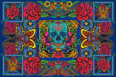 SKULL N ROSES TAPESTRY