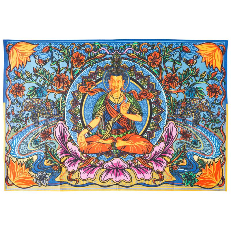 3D BUDDHA LOTUS TAPESTRY