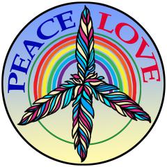 PEACE FEATHERS EMBROIDERED PATCH
