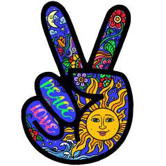 PEACE HAND EMBROIDERED PATCH