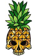 PINEAPPLE SKULL EMBROIDERED PATCH