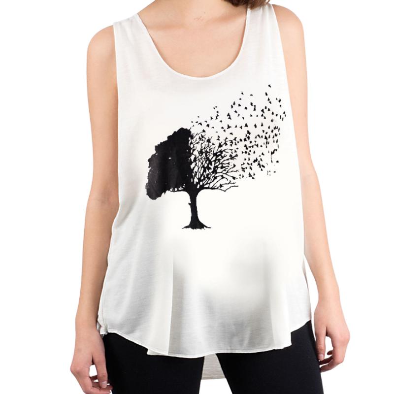 BIRDS FLYING AWAY GRAPHIC TANK