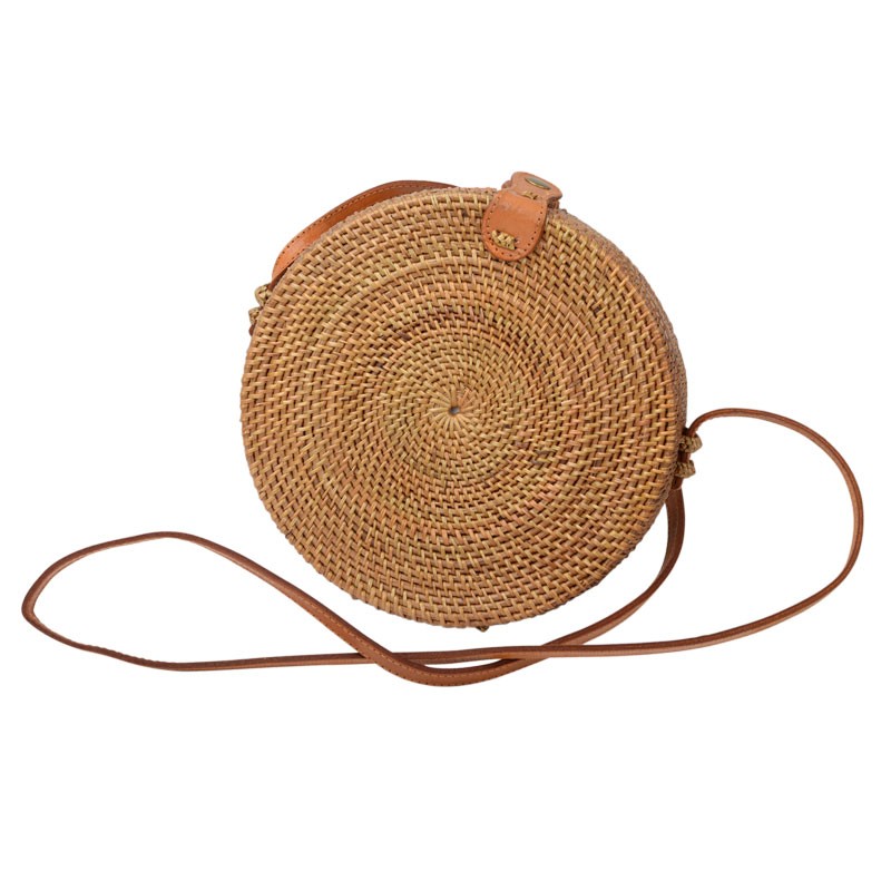 ROUND HANDWOVEN RATTAN BAG