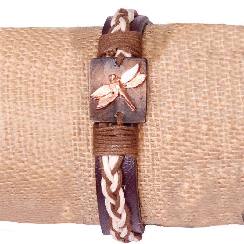 DRAGONFLY LEATHER BRACELET