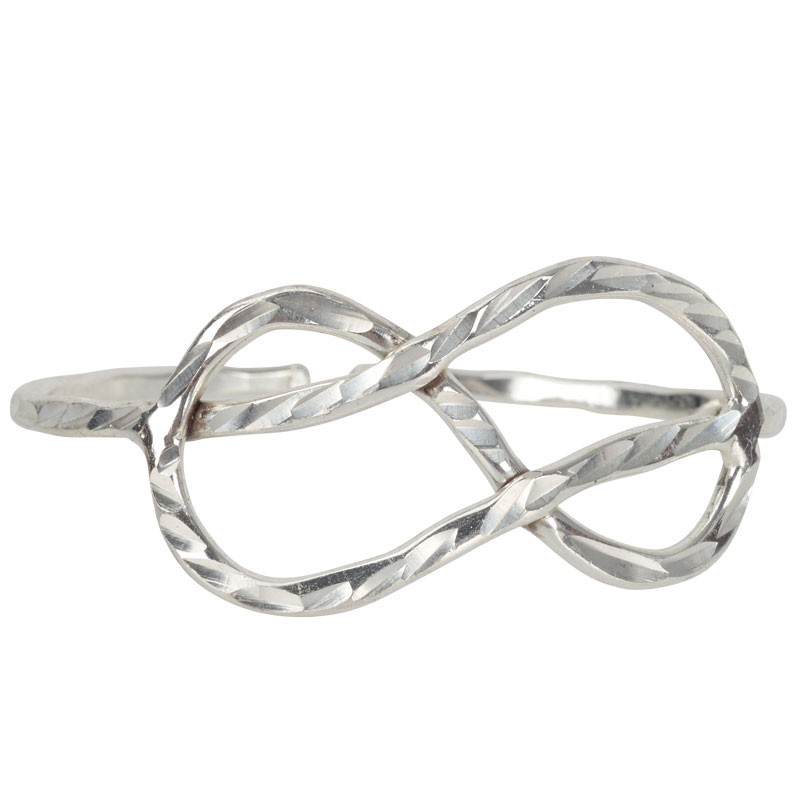 SILVER BANGLE KNOT SHAPE