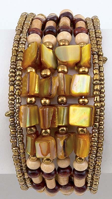 ASSORTED CHIP BEADED CUFF BRACELETS
