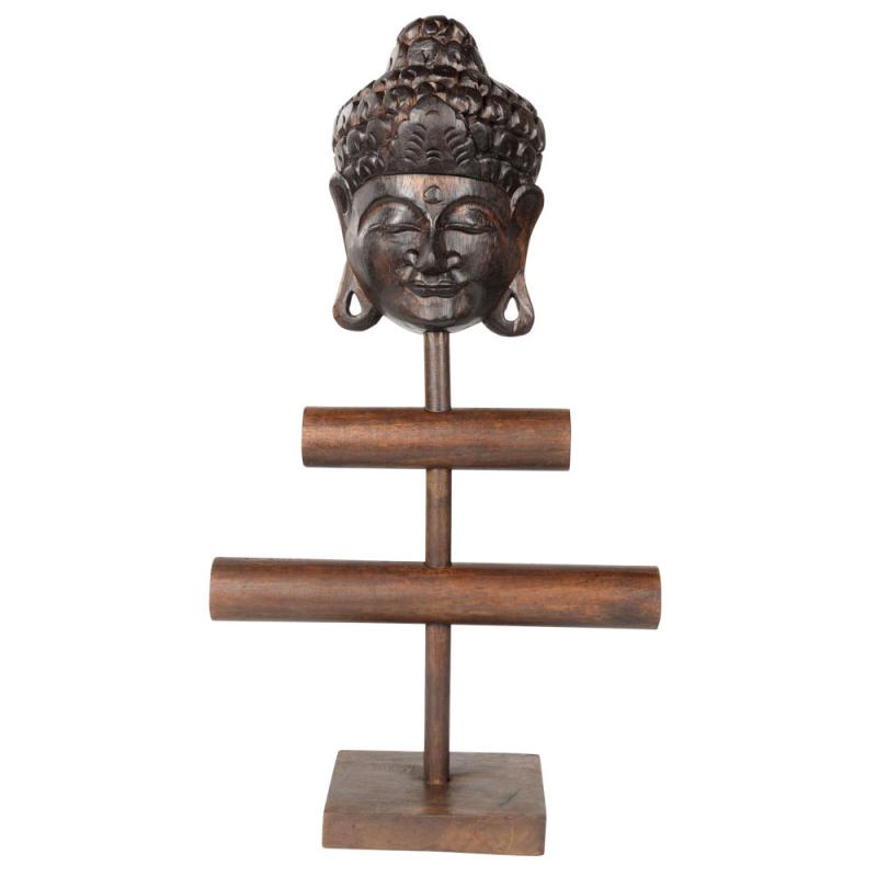 DARK WOOD TWO TIER BUDDHA BRACELET DISPLAY