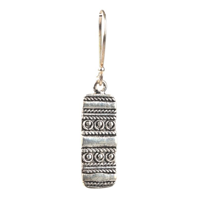 LONG RECTANGLE BALINESE EARRING