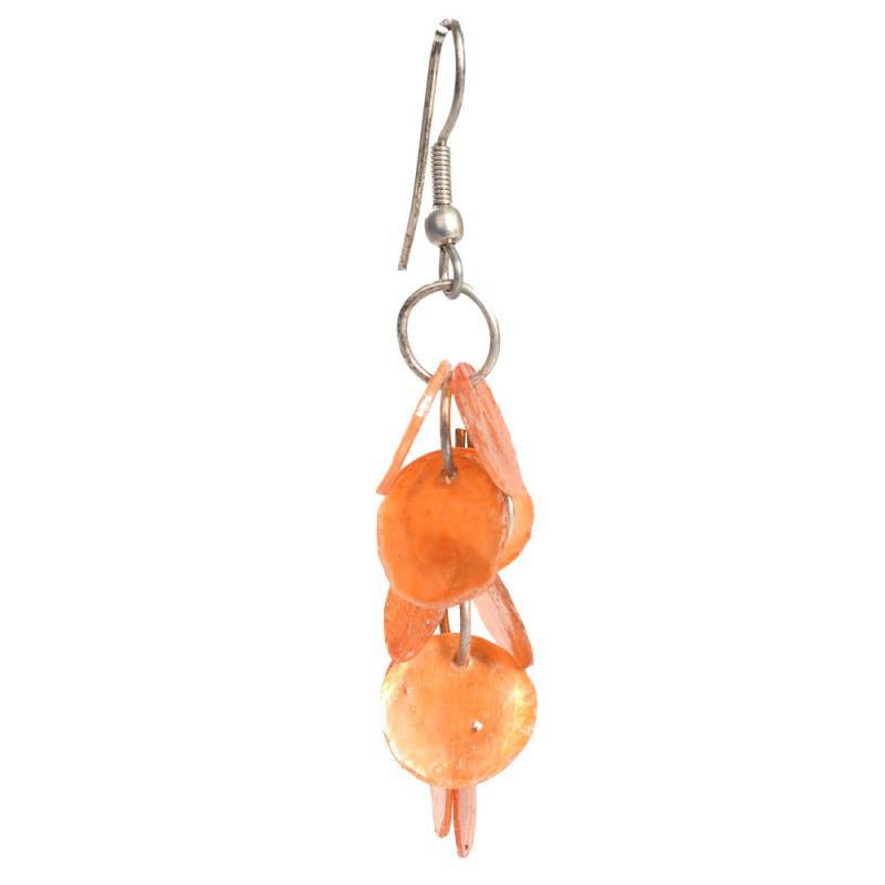 10 SHELL EARRINGS ORANGE