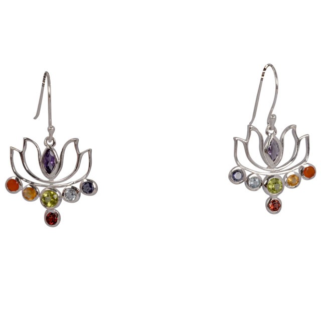 LARGE SEVEN CHAKRA LOTUS EARRING