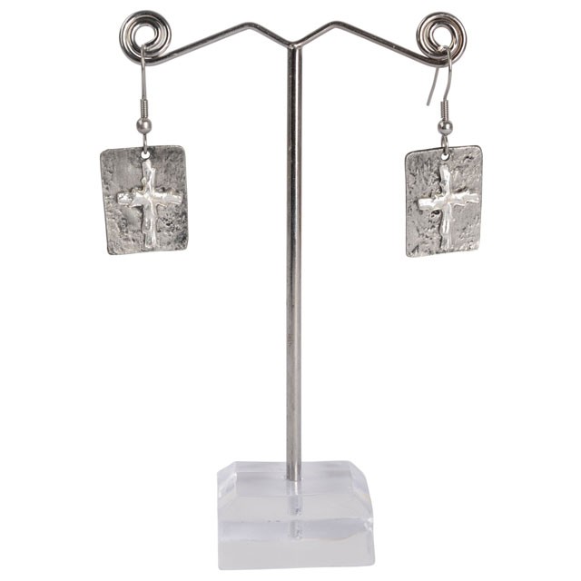 SQUARE CROSS EARRINGS