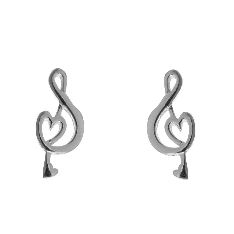 G CLEF SILVER STUDS