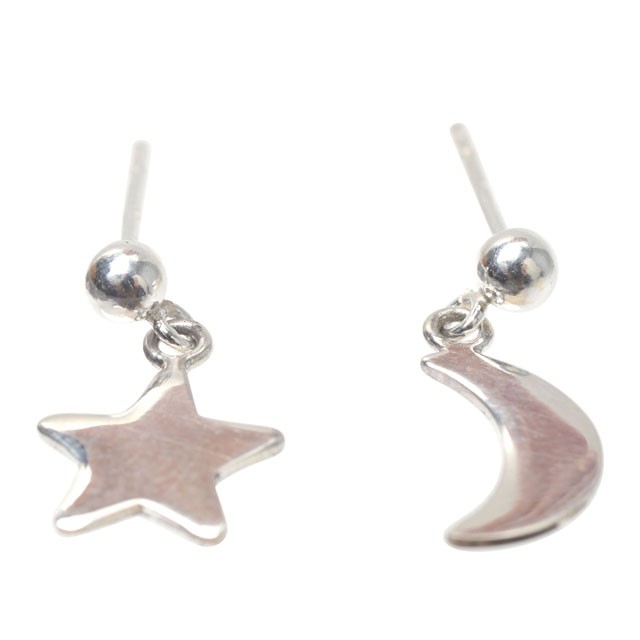 STAR MOON SILVER STUDS