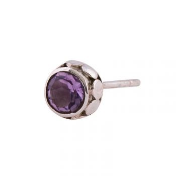 ROUND LT AMETHYST FACETED STUD