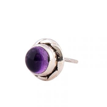 ROUND AMETHYST STUD