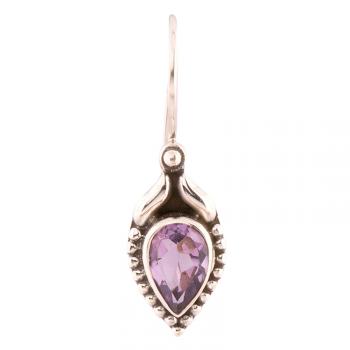 AMETHYST UPSIDE DOWN TEARDROP EARRING