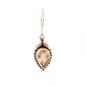 CITRINE UPSIDE DOWN TEARDROP EARRING