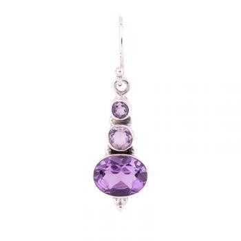 AMETHYST GRADUATED 3-DROP EARRING