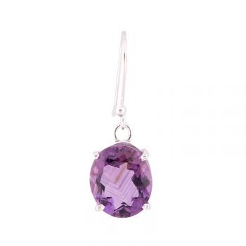 AMETHYST OVAL SOLITAIRE EARRING