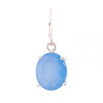 CHALCEDONY OVAL SOLITAIRE EARRING