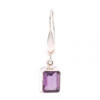 AMETHYST EMERALD CUT EARRING