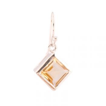 CITRINE DIAMOND SHAPE EARRING