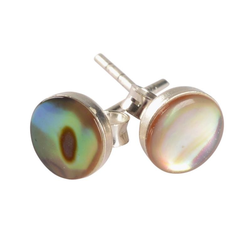 SMALL ABALONE SILVER STUD EARRINGS
