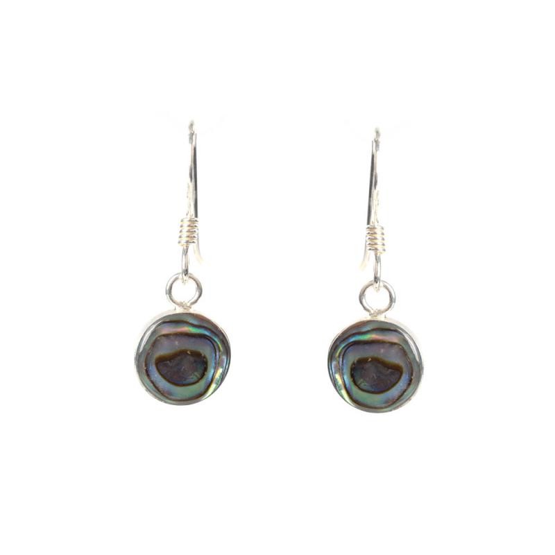 MEDIUM ABALONE SILVER EARRINGS