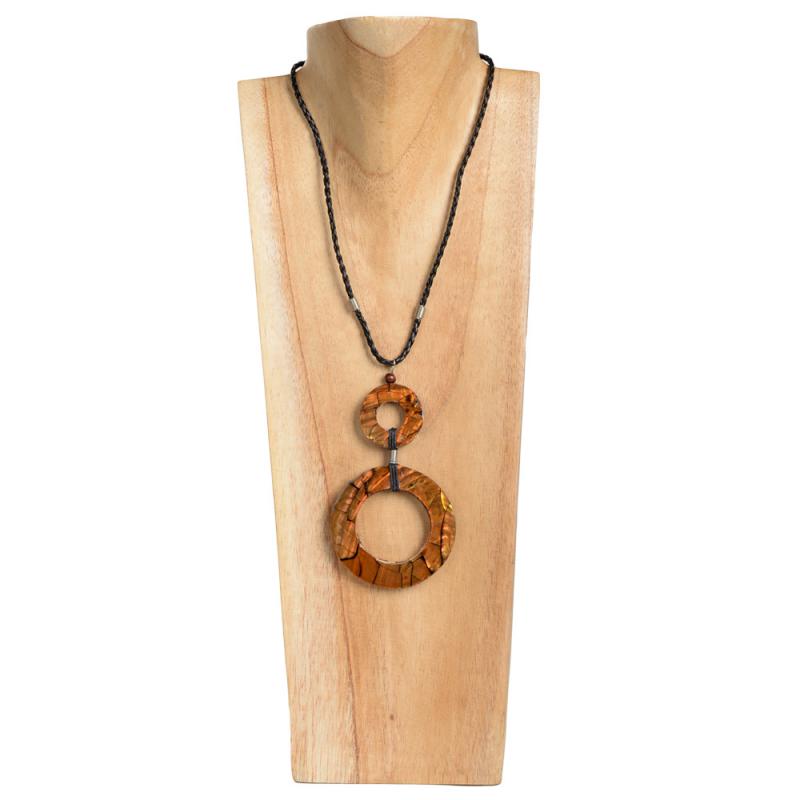 ORANGE DOUBLE CIRCLE NECKLACE