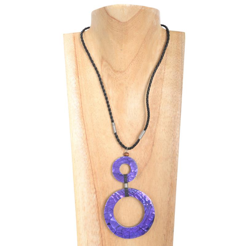 PURPLE DOUBLE CIRCLE NECKLACE