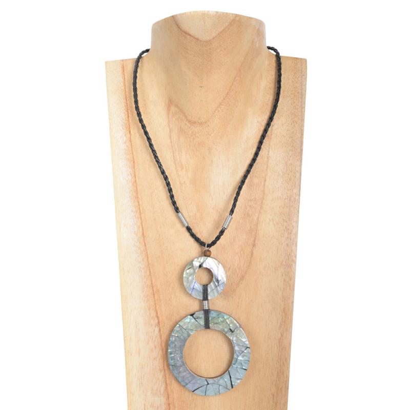 SILVER DOUBLE CIRCLE NECKLACE
