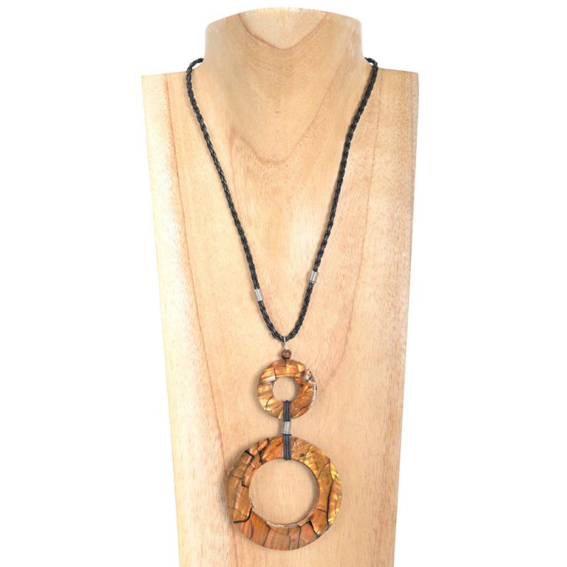 YELLOW DOUBLE CIRCLE NECKLACE