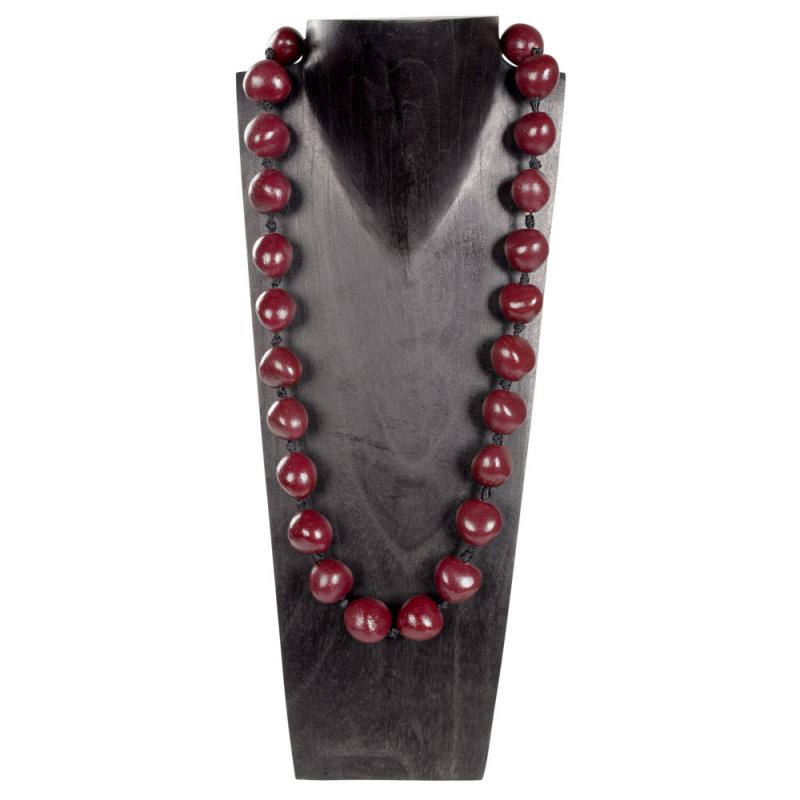 CRANBERRY KUKUI NUT NECKLACE