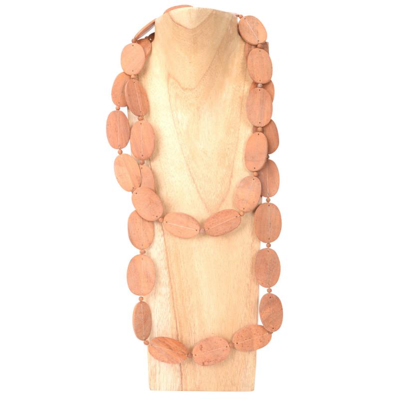 WOODEN NECKLACE OVAL (LONG) 62