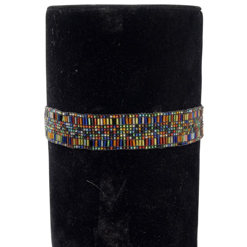 MULTI COLOR BUGLE BEAD CHOKER