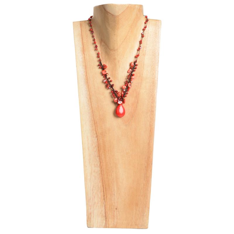 RED TEAR DROP NECKLACE